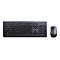 Clavier et souris noirs Lenovo sur fond blanc.