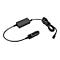 Schwarzes Lenovo-Autoladegerät mit Kabel. Der Stecker ist für den Zigarettenanzünder, der andere Anschluss USB-C.