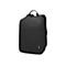 Dunkelgrauer Lenovo Laptop-Rucksack aus Stoff mit minimalistischem Design vor weißem Hintergrund.
