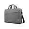 Graue Laptoptasche mit Tragegriff und Schultergurt. Auf der Tasche befindet sich ein Lenovo-Logo.