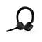 Casque noir avec microphone sur fond blanc.