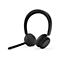 Casque noir avec microphone sur fond blanc.