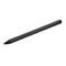 Un stylet Lenovo gris sur fond blanc. Le stylet a une forme allongée, un bouton et une pointe.