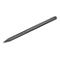 Stylet Lenovo gris, légèrement incliné, sur fond blanc. Lenovo est écrit en haut.
