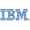 Logo bleu d'IBM avec des lignes horizontales formant les lettres. À la fin, '®'.
