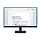 Schwarzer Lenovo-Monitor vor weißem Hintergrund mit geöffnetem Microsoft Word-Dokument.