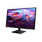 Schwarzer Lenovo Monitor vor weißem Hintergrund mit abstraktem, bunt leuchtendem Bildschirmhintergrund.