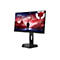 Lenovo Legion Gaming-Monitor vor weißem Hintergrund mit einem Bild einer Person vor einer dramatischen Berglandschaft.