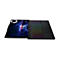 Schwarzes Laptop mit farbiger Tastatur, geöffnet. Auf dem Bildschirm ein blaues Gewitter-Design mit dem Schriftzug LEGION. Auf weißem Hintergrund.