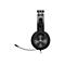 Schwarzes Gaming-Headset in Seitenansicht vor weißem Hintergrund mit Mikrofonarm.