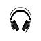 Schwarzes Gaming-Headset mit Kopfbügel vor weißem Hintergrund.
