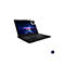 Schwarzer Laptop mit geöffnetem Bildschirm. Auf dem Display ist eine Landschaft mit Gewitter zu sehen, das Logo von Lenovo Legion ist zu erkennen.