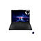 Schwarzes Lenovo Legion Notebook mit geöffnetem Display. Auf dem Bildschirm ist eine Stadt mit Blitzen zu sehen. Auf der Tastatur steht der Lenovo Legion Schriftzug. Unten rechts ist ein Intel Core Ultra Logo.