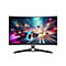 Lenovo Legion Gaming-Monitor mit gewölbtem Display zeigt ein actionreiches Rennspiel vor neutralem Hintergrund.