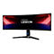 Lenovo Legion Ultrawide Gaming-Monitor mit futuristischem Hintergrund auf dem Display vor weißem Hintergrund.