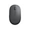 Souris Lenovo grise sans fil, vue de dessus. Sur le dessus, une molette de défilement, un indicateur Bluetooth et un petit bouton. Logo Lenovo.