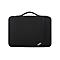 Schwarze Laptop-Tasche mit Tragegriff. Am rechten Rand befindet sich ein Gummiband. Der Schriftzug „ThinkPad“ ist unten rechts zu sehen.