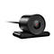 Webcam Lenovo FHD noire. Caméra ronde avec objectif rouge. Inscription : Lenovo FHD Webcam, FHD 1080P.