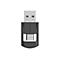 Schwarzer USB-Stick von Lenovo mit USB-A- und USB-C-Anschluss, vor weißem Hintergrund.