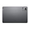 Graues Lenovo-Tablet, Rückseite, Kamera, Markenlogo.
