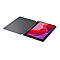 Tablet mit Hülle. Der Bildschirm zeigt rote und violette Wellen, ein Stift ist angedockt.