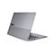 Graues ThinkBook-Laptop, leicht angewinkelt. Auf dem Deckel steht ThinkBook, am unteren Rand steht Lenovo.