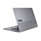 Grauer Laptop von hinten leicht geöffnet, ThinkBook-Logo, Lenovo-Schriftzug.