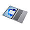 Grauer Laptop, halb geÃ¶ffnet, auf weiÃŸem Hintergrund. Der Bildschirm zeigt eine blaue Wolke und Dokumente.