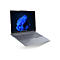 Grauer Laptop mit offenem Display. Auf dem Bildschirm ist ein blaues Windows-Hintergrundbild zu sehen.