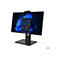Ein schwarzer Lenovo ThinkCentre All-in-One-PC mit einem schwarzen Bildschirm, auf dem Windows 11 angezeigt wird. Oben am Bildschirm ist eine Webcam montiert.