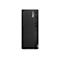 Schwarzer Lenovo ThinkCentre Tower-PC auf weiÃŸem Hintergrund. Auf der Vorderseite sind Tasten, AnschlÃ¼sse und das Lenovo-Logo zu sehen.