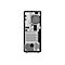 RÃ¼ckseite eines schwarzen Tower-PCs, mit AnschlÃ¼ssen, LÃ¼fter und Stromanschluss.