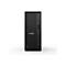 Schwarzer Lenovo ThinkCentre Computer. Die Vorderseite hat eine geriffelte Oberfläche. Oben rechts befinden sich Anschlüsse.