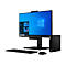 Ein schwarzer Lenovo ThinkCentre All-in-One-PC mit Bildschirm, Tastatur und Maus. Der Bildschirm zeigt Windows-Desktop.