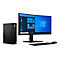 Schwarzer PC, Monitor, Tastatur und Maus. Auf dem Monitor ist die Windows-Oberfläche zu sehen.
