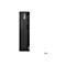 Schwarzer Lenovo ThinkCentre-PC, aufrecht stehend. Aufschrift "ThinkCentre" und "Lenovo".