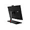 Schwarzer Lenovo ThinkCentre All-in-One-PC, Rückansicht, mit Webcam, rotem Akzent am Ständer.
