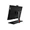 Schwarzer Lenovo-Monitor von hinten, mit Webcam und rotem Akzent am Standfuß.
