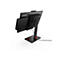 Schwarzer Lenovo-All-in-One-PC von hinten. Der Bildschirm ist auf einem StandfuÃŸ befestigt. Ein kleiner PC ist an der RÃ¼ckseite des Bildschirms befestigt.