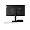 Die RÃ¼ckseite eines schwarzen Lenovo ThinkCentre-Computers. Er ist mit einem StÃ¤nder, einem Mini-PC und Kabeln ausgestattet.