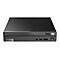 Schwarzer Lenovo ThinkCentre Mini-PC mit Logo und AnschlÃ¼ssen.
