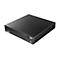 Schwarzer Lenovo ThinkCentre Desktop-PC. Aufschrift: Lenovo, ThinkCentre.