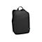 Schwarzer Lenovo-Rucksack, rechteckige Form, mit Tragegriff und Logo.