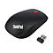 Schwarze ThinkPad-Maus mit rotem Scrollrad und USB-Dongle.