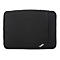 Housse d'ordinateur portable noire avec logo ThinkPad, fermée, rectangulaire.