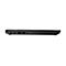Schwarzes Laptop Seitenprofil. Mehrere Anschlüsse sichtbar, wie USB-C, HDMI und USB.