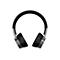 Draufsicht auf Kopfhörer in Schwarz, mit Metallakzenten und gepolstertem Bügel, auf weißem Hintergrund.