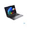Graues Laptop auf weiÃŸem Hintergrund. Der Bildschirm zeigt bunte, abstrakte Formen und App-Symbole.