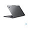 Graues Laptop-GehÃ¤use, leicht geÃ¶ffnet, mit ThinkPad-Logo. Auf weiÃŸem Hintergrund.