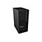 Schwarzer Lenovo ThinkStation Tower-PC vor weiÃŸem Hintergrund. Das Gittermuster bedeckt die Front. Aufschrift 'ThinkStation'.
